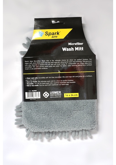 Spark 7050 Mikrofiber Şönil Oto Temizlik Ve Kurulama Eldiveni Gri 1 Adet