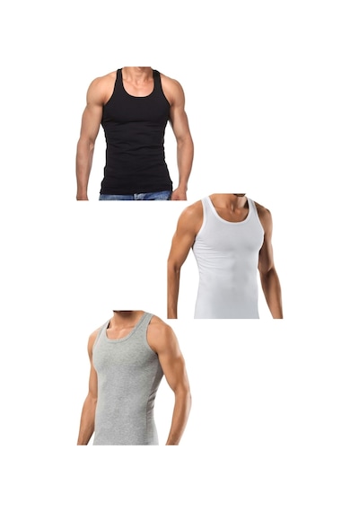 3 Adet Erkek Slim Fit Likralı Penye Sporcu Rambo Atleti 001