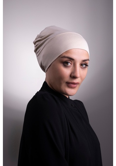 Halven Bej Pratik Hazır Geçmeli Iç Bone Viskon Kumaş Dikişsiz 3003_12 Bej