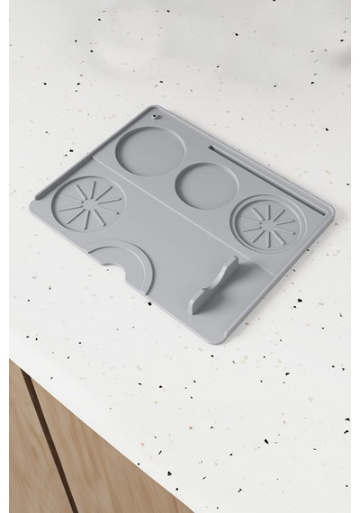 Gri 38,5x58 Cm Silikon Kahve Makinesi Pedi Tamper Matı Tamper Tutucu Cin963 Gri