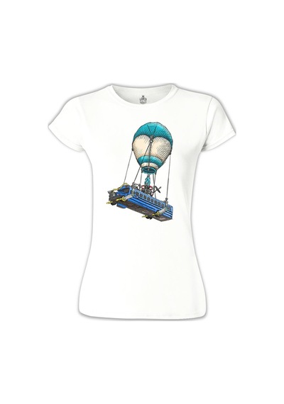 Fortnite - Bus Beyaz Kadın Tshirt 001