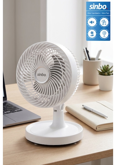 Sinbo Sf-7703 Kompakt Mini Masaüstü Fan Sessiz Vantilatör