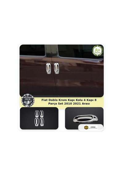 Fiat Doblo Krom Kapı Kolu 4 Kapı 8 Parça Set 2010-2021 Arası