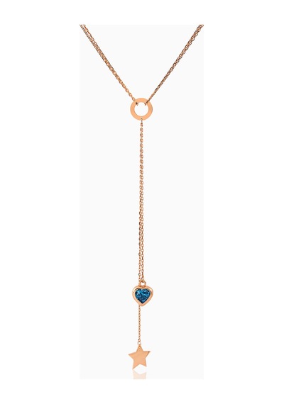 Kuyumcudukkani Karışık 3 Parçalı Kolye-37277-r-blu Rose Gold