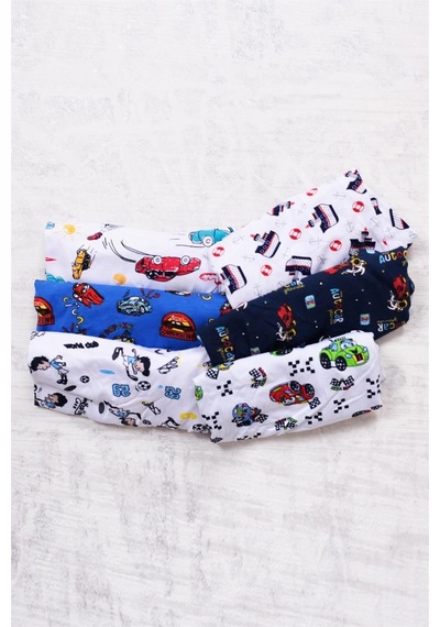 Gümüş 6'lı Erkek Çocuk Karışık Desenli Boxer Karışık