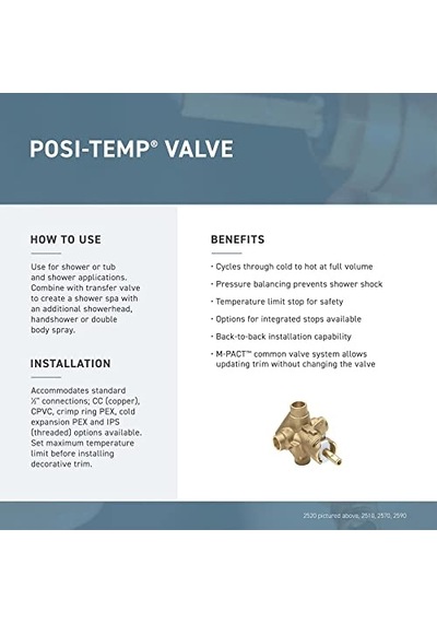Posi-temp Pressure-balancing Modern Valve Valve Required Brushed Nickel Çok Renkli