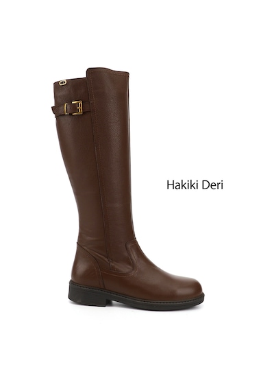 Gönderi(R) Gönderir Kadın Kahve Floter Fermuarlı Kauçuk Taban Hakiki Deri Çizme Gkzc13444570 Kahverengi