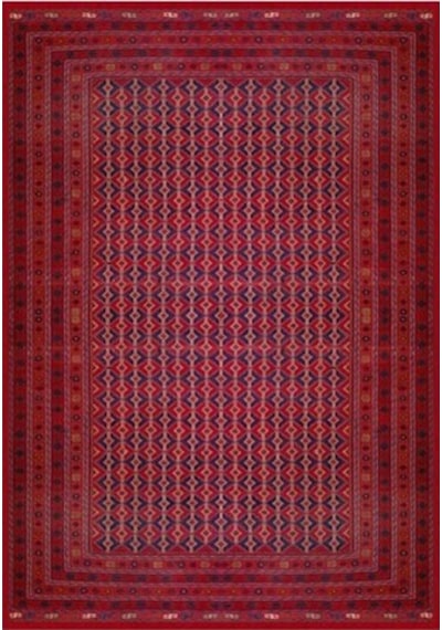 Çam Halı Gloria Td754 Bordo Afgan Desen Dokuma Saçaklı Kilim