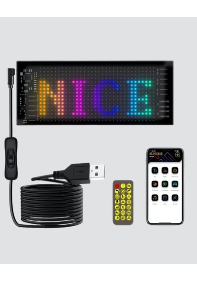 Led Matrix Piksel Panel Işığı Usb Uygulama Kontrollü Kaydırmalı Yazı Ekranı Belirtilmemiş