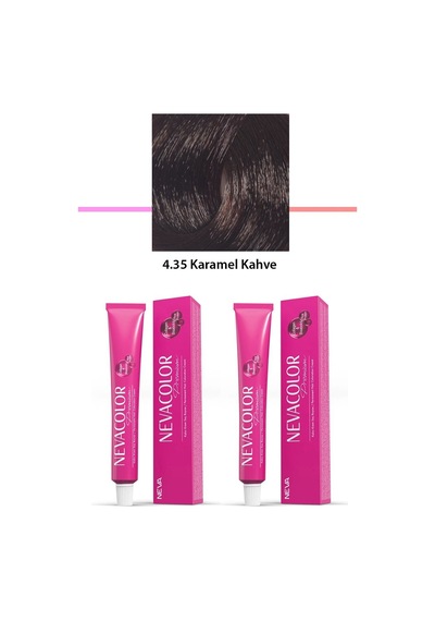 2 Li Set Premium 4.35 Karamel Kahve - Kalıcı Saç Boyası 2 X 50 G Tüp
