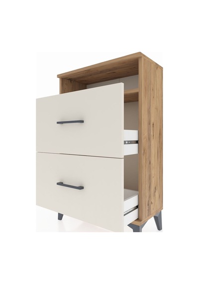 Arges Komodin Tek Raflı 2 Çekmeceli 60x30x96 Çam-aytaşı Atlas Çam