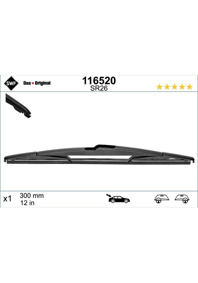 Silecek Süpürgesi - Fiat Ulysse, Grande Punto, Punto, Scudo, Sandero, Duster, Mito - Swf-116520