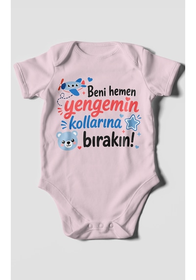 Morivokids Yengeye Özel Kısa Kollu Bebek Body %100 Pamuk Zbn150-kk Bebe Pembe