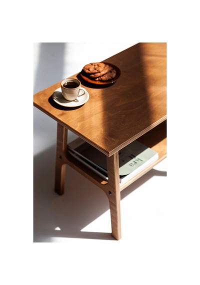 Woodesk Voile, Ahşap Orta Sehpa, Coffee Table, 50x35 Tik Renk