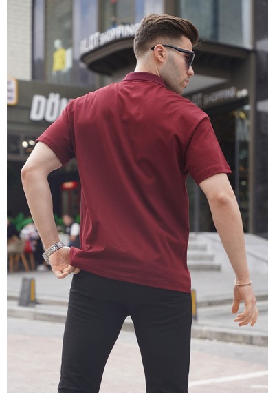 Madmext Bordo Polo Yaka Basic Erkek Tişört 6126-bordo Bordo