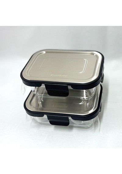 Cooker Ckr3486 Cam Saklama Kabı 370 Ml Siyah 2 Adet Siyah