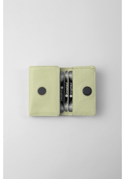 Cengiz Pakel Hakiki Deri Gizli Mıknatıs Detaylı Unisex Cüzdan - 13708 - A.yeşil/kahve 13708-a.yeşil