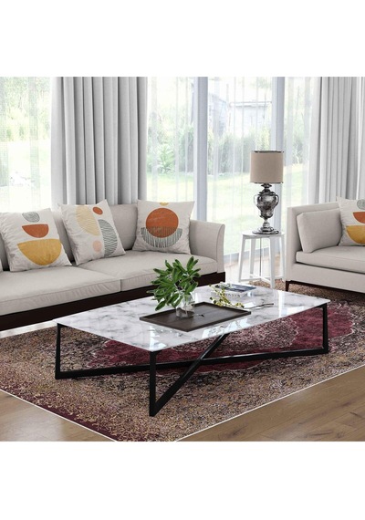 Kaymaz Taban Yıkanabilir Halı Mutfak, Salon, Yatak Odası İçin Modern Dijital Baskı Halı Slnhalı28 - 0098 Çok Renkli