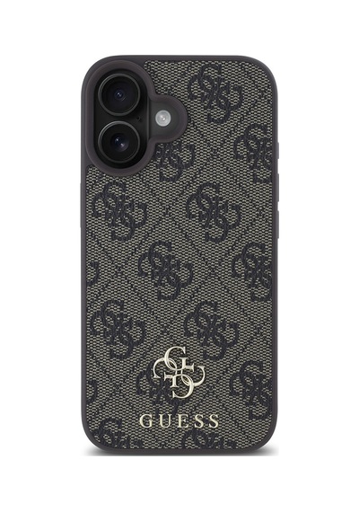 Apple iPhone 16 Plus Uyumlu Kılıf Guess Lisanslı Magsafe Şarj Özellikli Small 4g Classic Kapak Kahverengi
