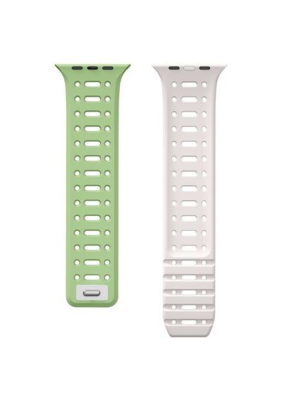 Mobilteam Watch 7 45mm Uyumlu Krd-124 Silikon Kordon Strap Kayış-turuncu-gri