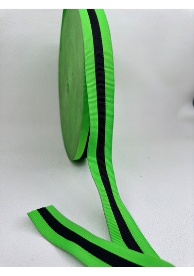 3 Cm Çizgili Şerit-5 Metre- Yeşil-siyah