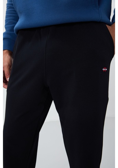 Tommy Life Lacivert Klasik Cepli Standart Kalıp Manşetli Erkek Eşofman Alt - 84652 Lacivert
