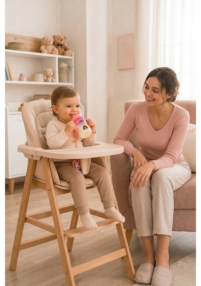 Babytime 5'li Bebek Beslenme Seti Pembe 0+ Ay 150 Ml Pp Biberon - Alıştırma Bardağı - Emzik ve Askısı Ak206