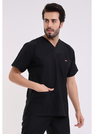 Zarf Yaka Erkek Tek Üst - 48 Siyah-6354