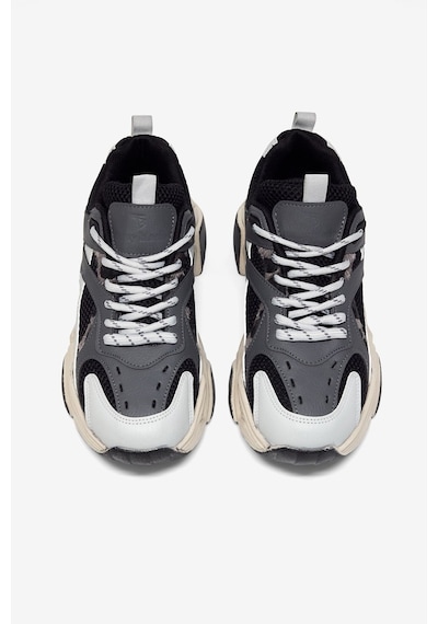 Tonny Black Rahat Kalıp Poli Taban Bağcıklı Sneaker Kadın Füme Gri Sneaker Tbcrn1903