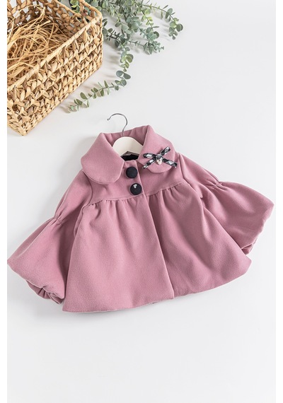Balon Kollu Bebe Yakalı Kız Bebek Mont 001