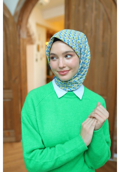 Silk Home Olinda Eşarp 48005-20 Mavi, Pembe, Mercan