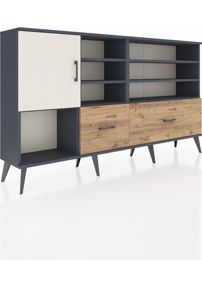 Arges Konsol 8 Raflı 2 Çekmeceli Tek Kapaklı 176x30x99 Antrasit-aytaşı/çam Aytası/atlas Çam - Antrasıt Arges Konsol 8 Raflı 2 Çekmeceli Tek Kapaklı 176x30x99 Antrasit-aytaşı/çam Aytası/atlas Çam - Antrasıt