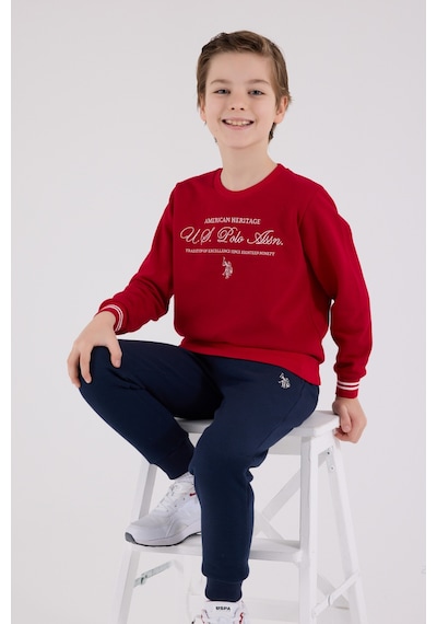 U.S. Polo Assn. Lisanslı Erkek Çocuk Alt Üst 2 Parça Eşofman Takımı Us2225 Kırmızı