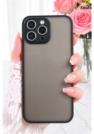 Fibaks iPhone 16 Pro Uyumlu Kılıf Mat Parmak Izi Yapmaz Kamera Korumalı Renkli Tuşlu Sert Silikon Kapak