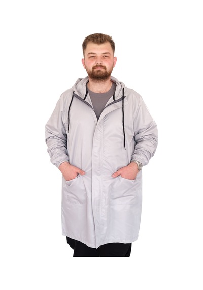 Mode Xl Büyük Beden Erkek Yağmurluk Kapşonlu 22700 Gri Gri