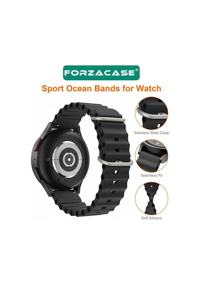 Forzacase Xiaomi Watch S4 / S4 Sport İle Uyumlu Ocean Oluklu Silikon Kordon Kayış - Fc143 Turuncu