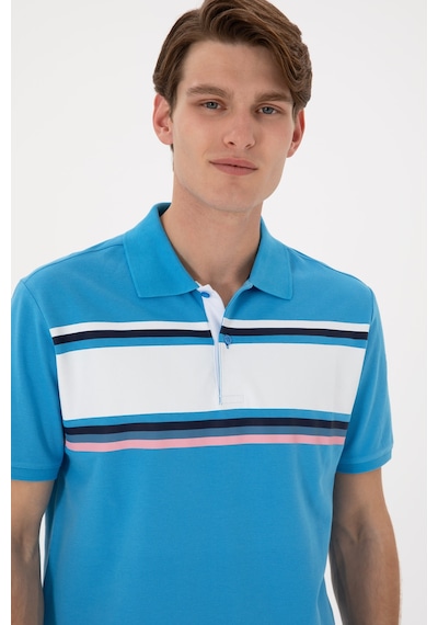 U.S. Polo Assn. Erkek Regular Fit Polo Yaka Turkuaz Tişört 50306858-VR093