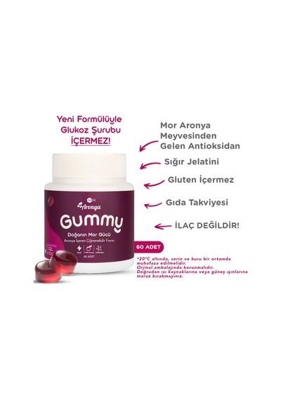Mor Aronya Gummy-şekersiz 60 Adet