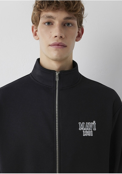 Mavi Logo Full Zıp Sweatshırt Siyah