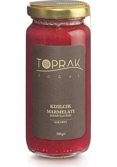 Toprak Doğal Şeker İlavesiz Kızılcık Marmelatı 280 G