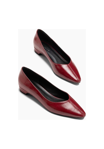 Jasmin Bordo 2 Cm Topuklu Babet