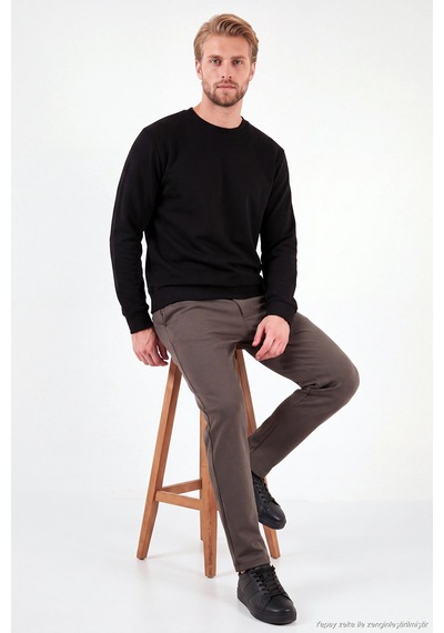 Buratti Pamuklu Relaxed Fit Bisiklet Yaka Sweat Erkek Sweat 5901257 Siyah