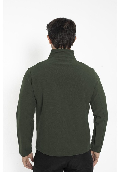 Crozwise Erkek Yakalı Su İticili Spor Sweatshirt Haki