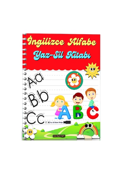 İngilizce Alfabe Öğreten Yaz-sil Kitabı