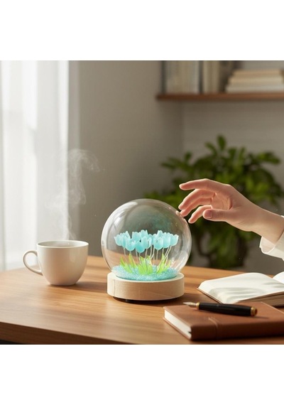 Kişiye Özel Led Işıklı Lale Cam Fanus 76213978