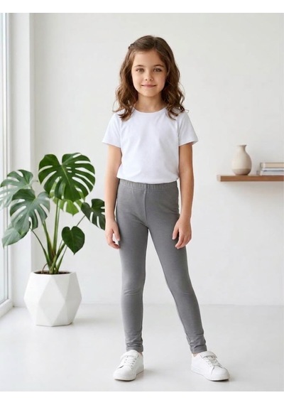 Merdia Kids Kız Çocuk 7'li Tayt Çok Renkli Pamuklu Mevsimlik Likralı Siyah
