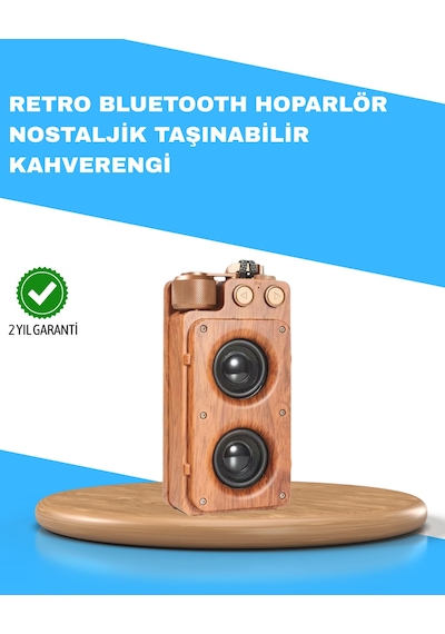 Retro Radyo Tasarım Bluetooth Hoparlör 1800mah Uzun Çalma Süresi - Lisinya