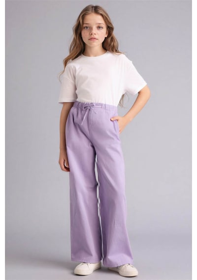 Defacto Wıde Leg Düz Paça Gabardin Pantolon Kız Çocuk G0607a826smpr143 Mor-pr143 Defacto Wıde Leg Düz Paça Gabardin Pantolon Kız Çocuk G0607a826smpr143 Mor-pr143