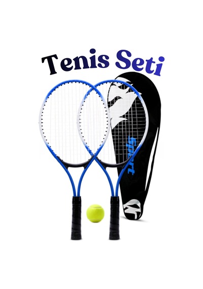 3lü Deluxe Çocuk Tenis Raketi Seti Çantalı 21 İnç Genç Tenis Raketi L2 53 Cm Mavi 671 Başlangıç Ve İleri Seviye Çocuk Tenis Seti Junior Raket Mavi