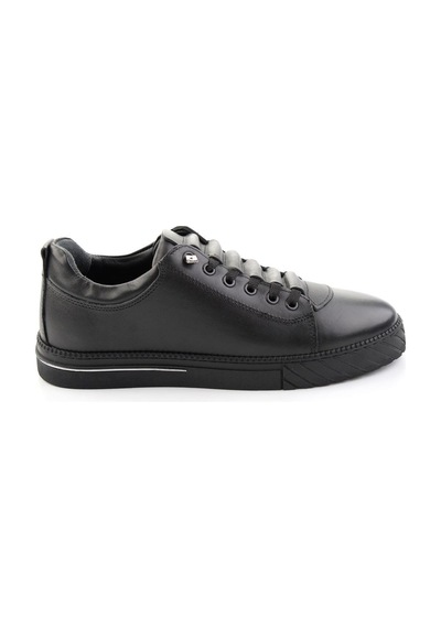 Bambi Siyah Antik Hakiki Deri Erkek Sneaker E01610196541
